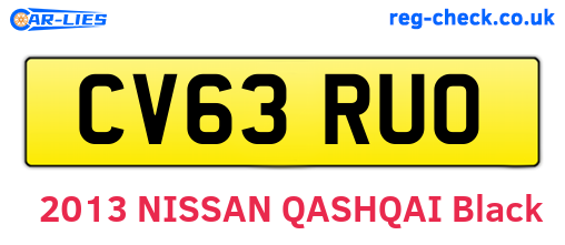CV63RUO are the vehicle registration plates.