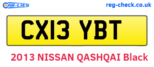 CX13YBT are the vehicle registration plates.