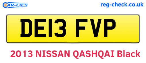 DE13FVP are the vehicle registration plates.
