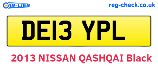 DE13YPL are the vehicle registration plates.