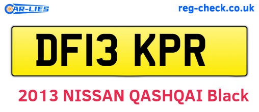 DF13KPR are the vehicle registration plates.