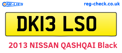DK13LSO are the vehicle registration plates.