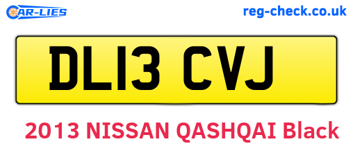 DL13CVJ are the vehicle registration plates.