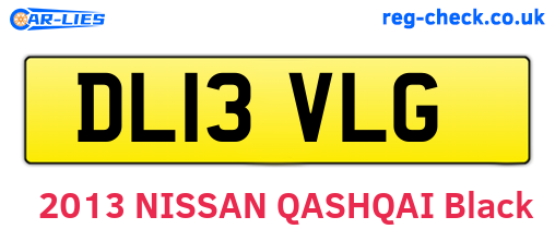 DL13VLG are the vehicle registration plates.