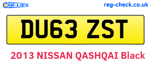 DU63ZST are the vehicle registration plates.