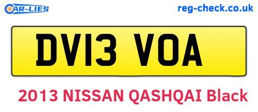 DV13VOA are the vehicle registration plates.