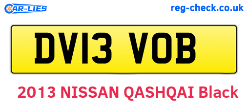DV13VOB are the vehicle registration plates.