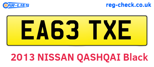 EA63TXE are the vehicle registration plates.