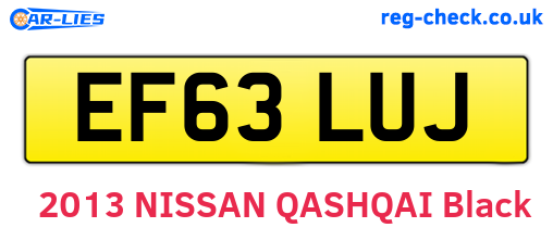 EF63LUJ are the vehicle registration plates.