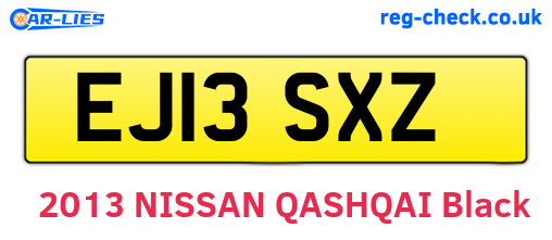 EJ13SXZ are the vehicle registration plates.