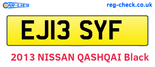 EJ13SYF are the vehicle registration plates.