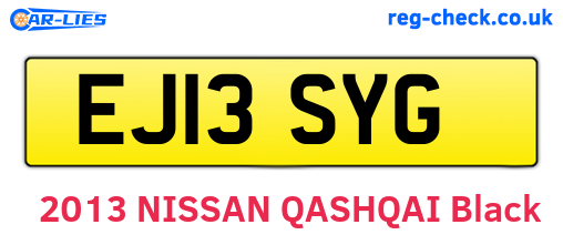 EJ13SYG are the vehicle registration plates.