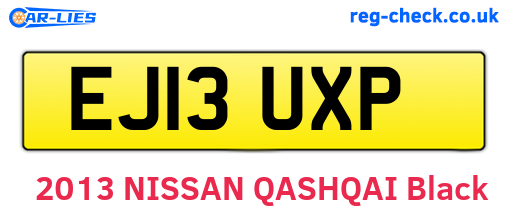EJ13UXP are the vehicle registration plates.