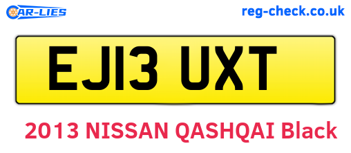 EJ13UXT are the vehicle registration plates.