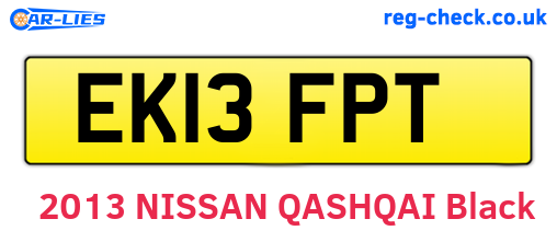 EK13FPT are the vehicle registration plates.