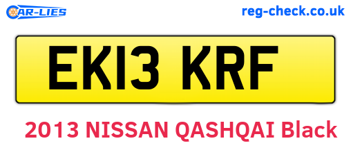 EK13KRF are the vehicle registration plates.