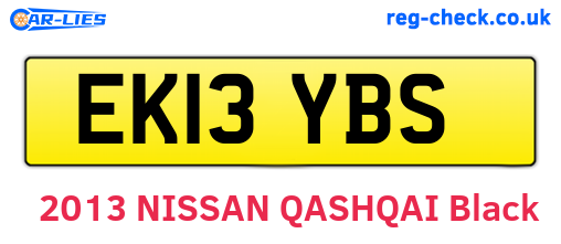 EK13YBS are the vehicle registration plates.