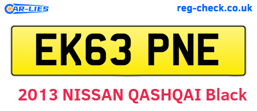 EK63PNE are the vehicle registration plates.