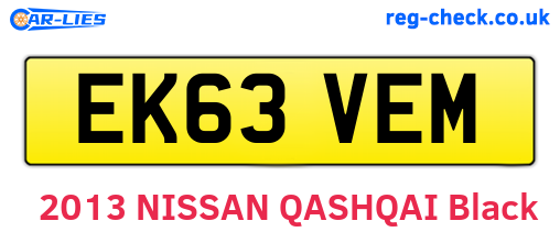 EK63VEM are the vehicle registration plates.