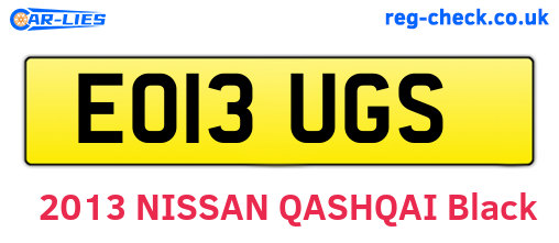 EO13UGS are the vehicle registration plates.