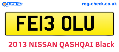 FE13OLU are the vehicle registration plates.