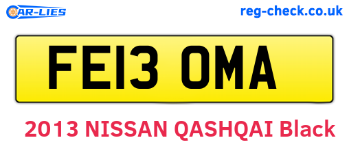 FE13OMA are the vehicle registration plates.