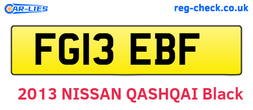 FG13EBF are the vehicle registration plates.