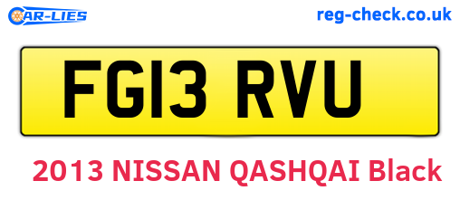 FG13RVU are the vehicle registration plates.