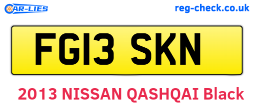 FG13SKN are the vehicle registration plates.