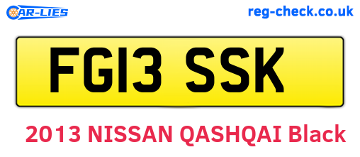 FG13SSK are the vehicle registration plates.