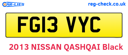 FG13VYC are the vehicle registration plates.