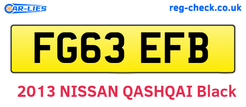 FG63EFB are the vehicle registration plates.