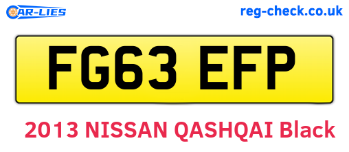 FG63EFP are the vehicle registration plates.