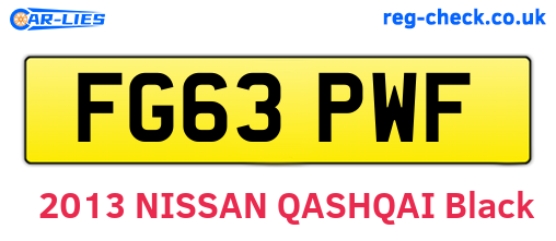 FG63PWF are the vehicle registration plates.