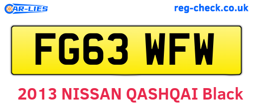 FG63WFW are the vehicle registration plates.