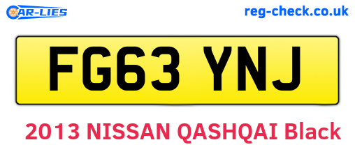 FG63YNJ are the vehicle registration plates.