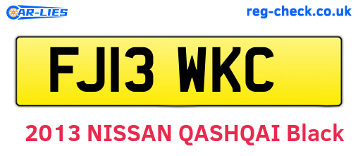 FJ13WKC are the vehicle registration plates.