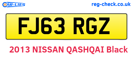 FJ63RGZ are the vehicle registration plates.