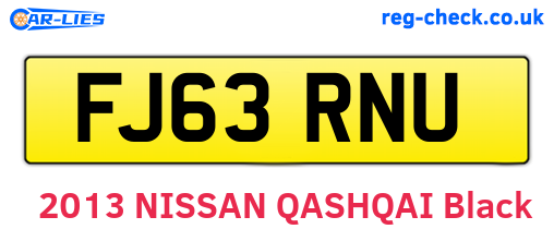 FJ63RNU are the vehicle registration plates.