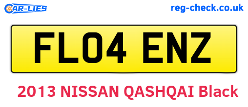 FL04ENZ are the vehicle registration plates.