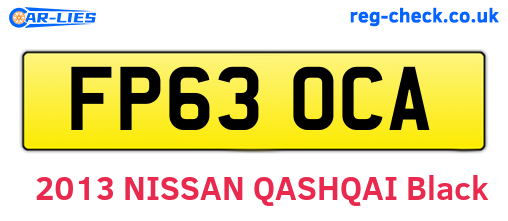 FP63OCA are the vehicle registration plates.