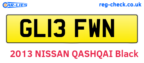 GL13FWN are the vehicle registration plates.