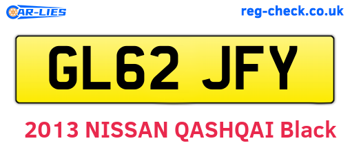 GL62JFY are the vehicle registration plates.