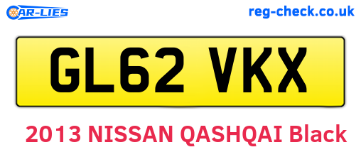 GL62VKX are the vehicle registration plates.