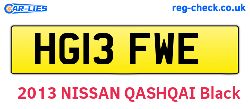 HG13FWE are the vehicle registration plates.