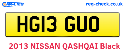HG13GUO are the vehicle registration plates.