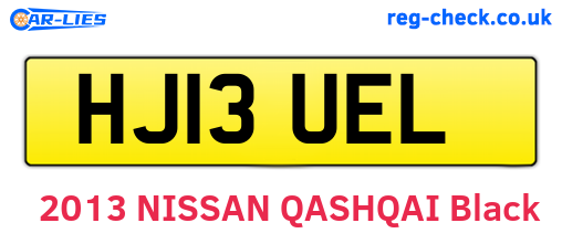 HJ13UEL are the vehicle registration plates.