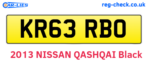 KR63RBO are the vehicle registration plates.