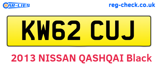 KW62CUJ are the vehicle registration plates.