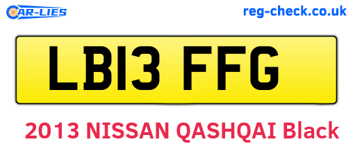 LB13FFG are the vehicle registration plates.